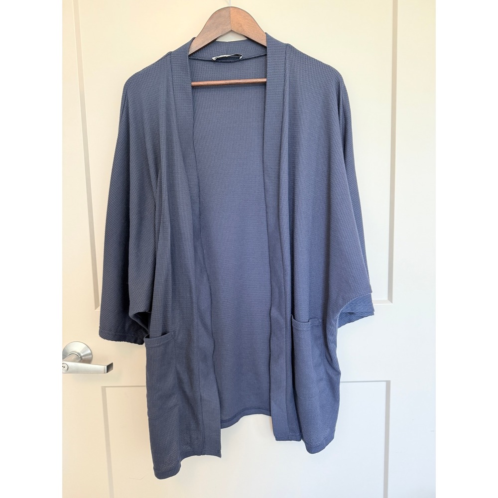 Grace Karin Navy Blue Waffle Knit Dolman Sleeve‎ Cardigan Size Large